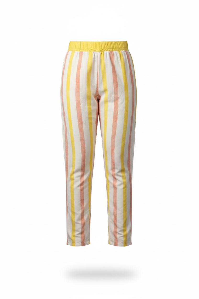 Sunny Stripe Elastic-Waist Pants – Lemon & Blush