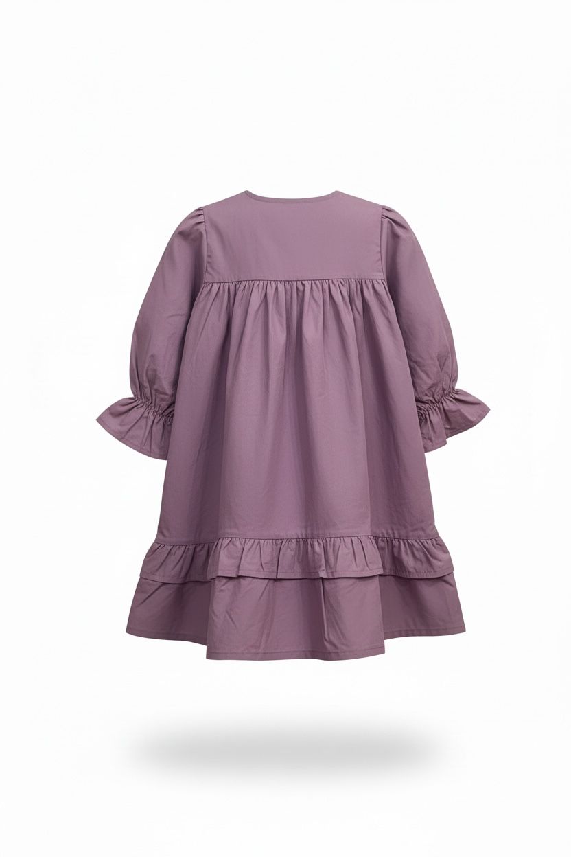 Lavender Blossom Ruffle Dress