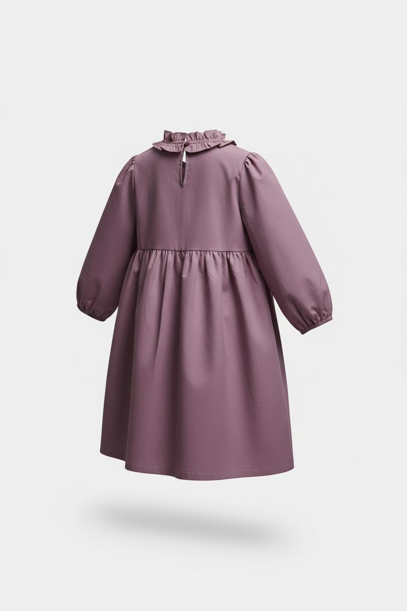 Vintage-Inspired Smocked Yoke Dress – Dusty Mauve