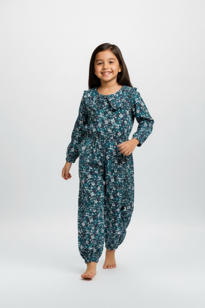 Vintage Bloom Ruffle Jumpsuit