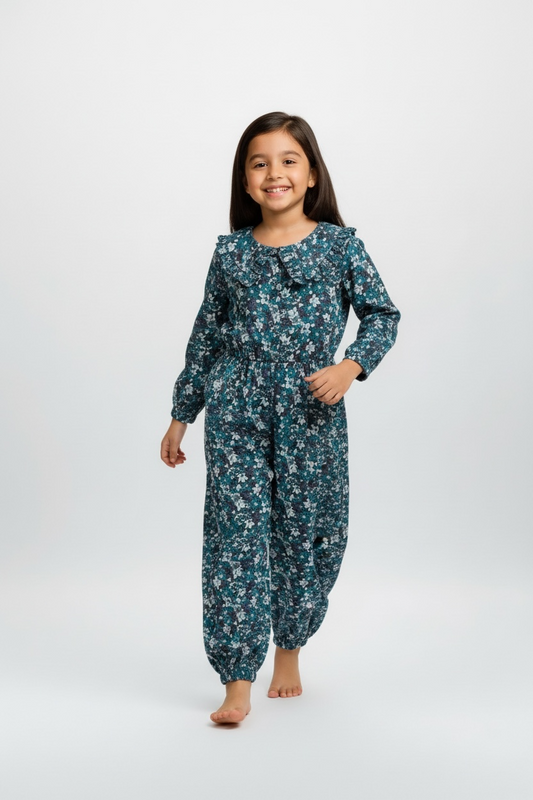 Vintage Bloom Ruffle Jumpsuit