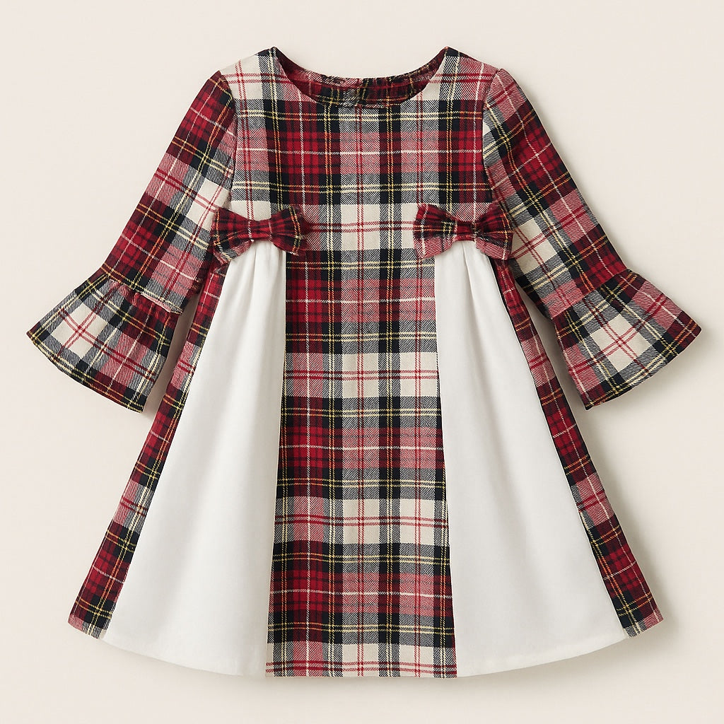 Ruby Tartan Bow Dress