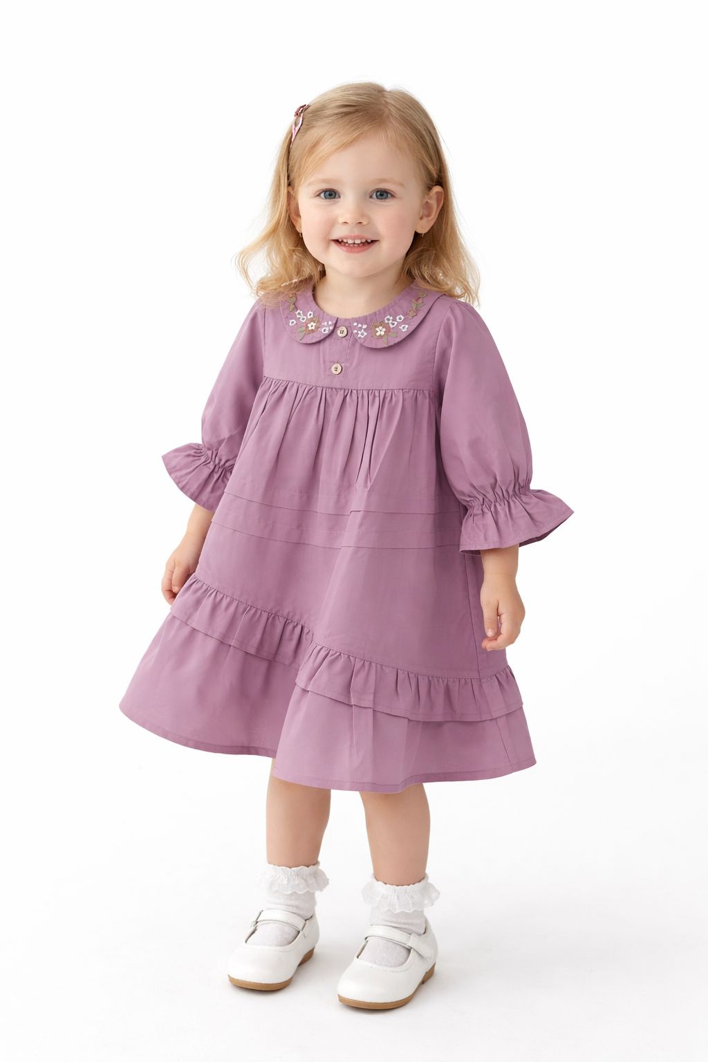 Lavender Blossom Ruffle Dress
