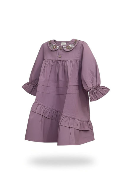 Lavender Blossom Ruffle Dress